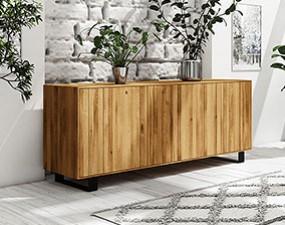 Low wide chest of drawers STEEL