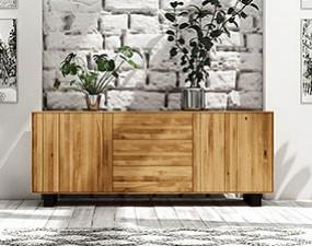 Low wide chest of drawers STEEL