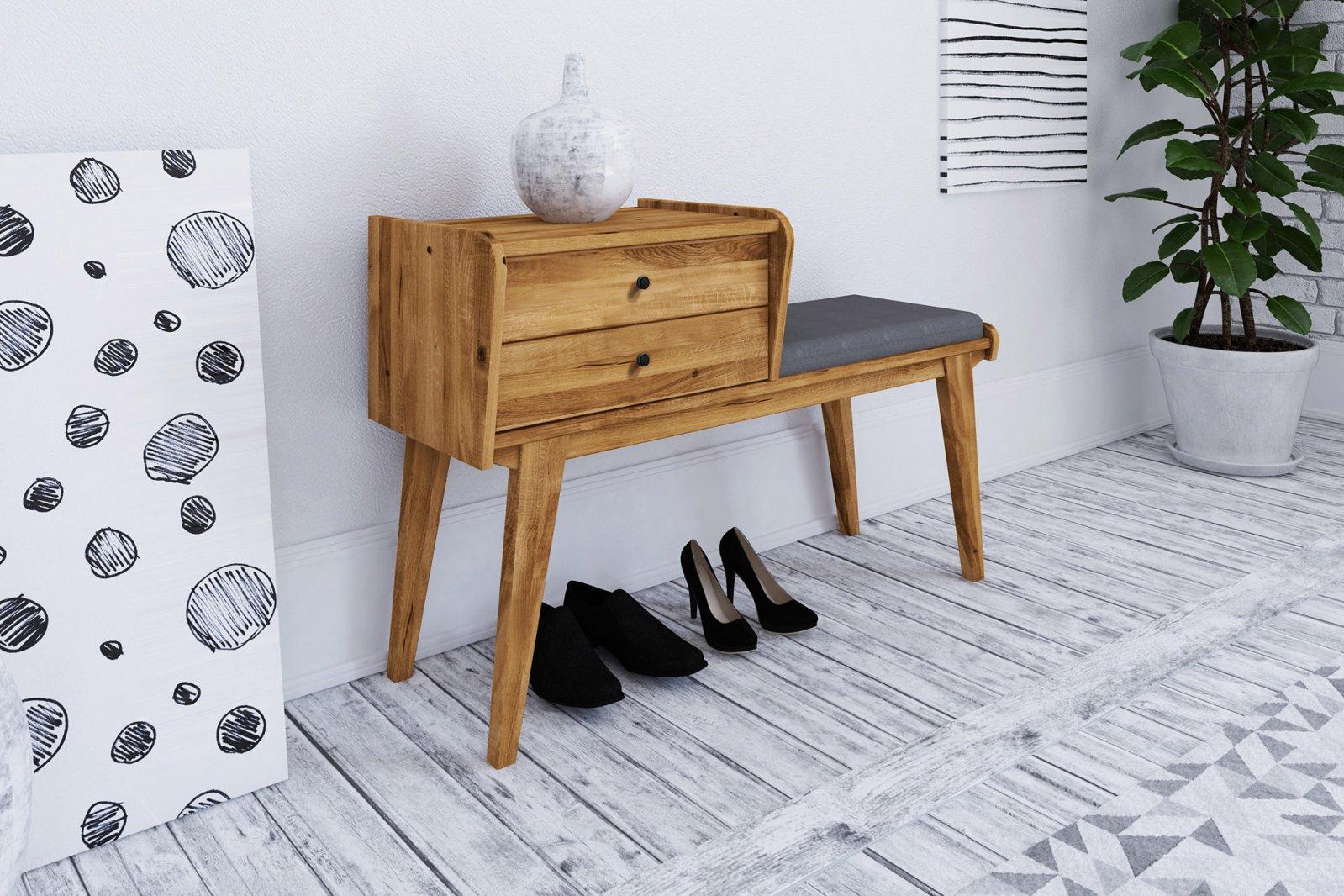 Upholstered bench with drawers RETRO