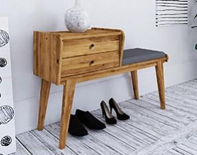 Upholstered bench with drawers RETRO