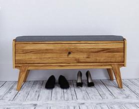 Upholstered bench with drawers RETRO