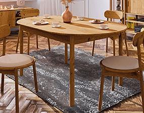 Oval table with extendable top POLA