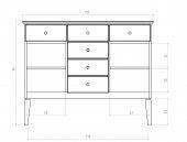 Wide chest of drawers ODYS