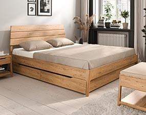 TWIG bed with wooden headboard