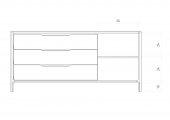 Wide chest of drawers TWIG
