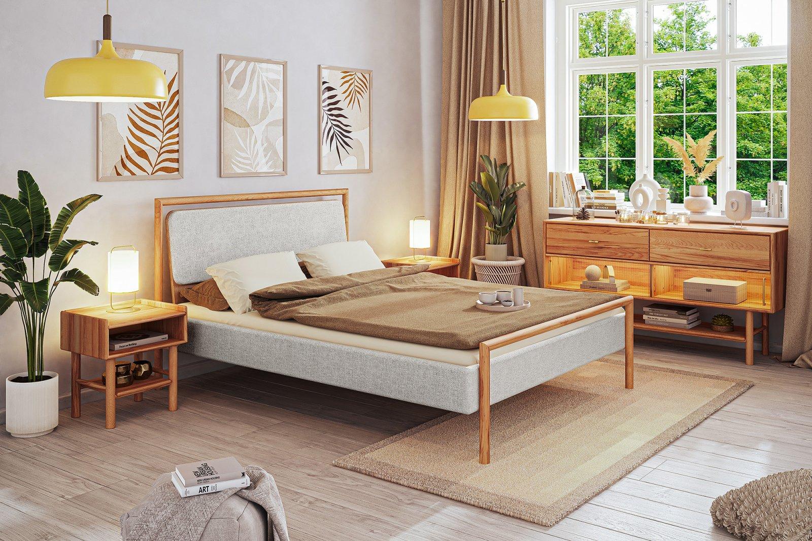 Bed with upholstered headboard LIRA