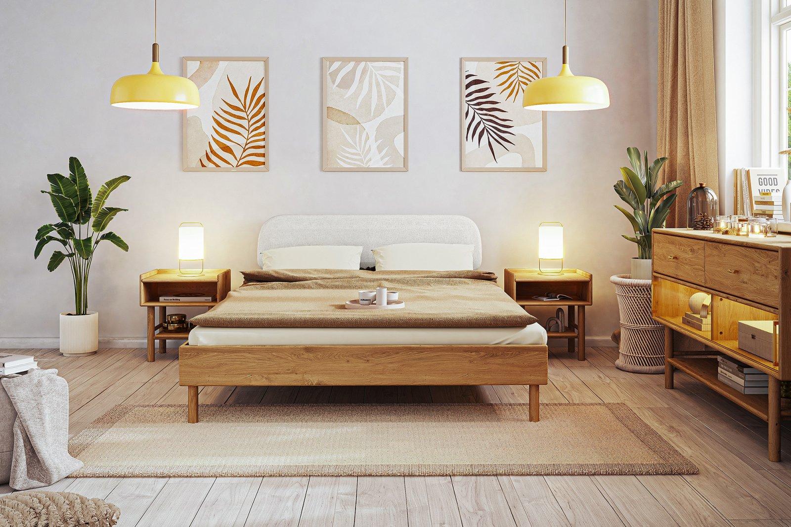 Bed with upholstered headboard LIRA