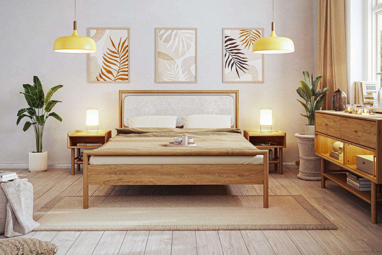 Bed with upholstered headboard LIRA