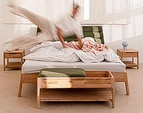Bed with upholstered headboard TWIG