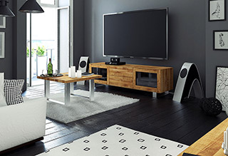 High chest of drawers STEEL